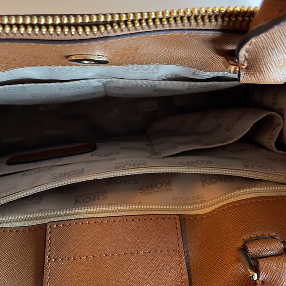 Michael Kors cognac structured satchel purse - Picture 5 of 9